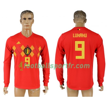 Tenue Belgique Romelu Lukaku 9 Domicile Coupe du monde 2018 Maillot de Foot ML