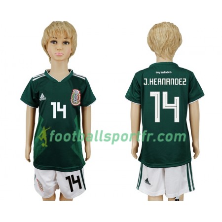 Tenue Mexique Javier Hernandez 14 Enfant Domicile Coupe du monde 2018 Maillot de Foot